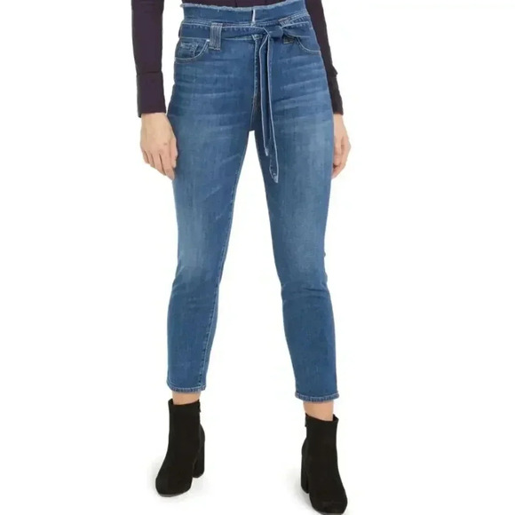 7 For All Mankind Paperbag High Rise Tie Belt Jeans size 27 - Picture 1 of 10
